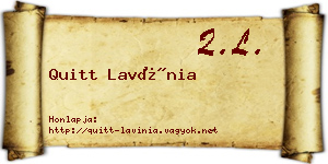 Quitt Lavínia névjegykártya